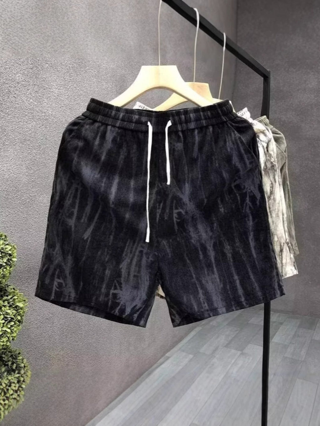 Men's Plus Size Tie-Dye Elastic Waist Shorts