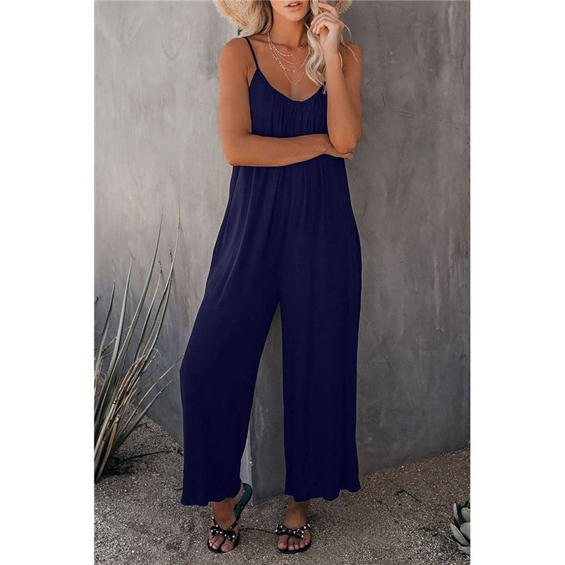 Spaghetti Strap Wide Leg Jumpsuit