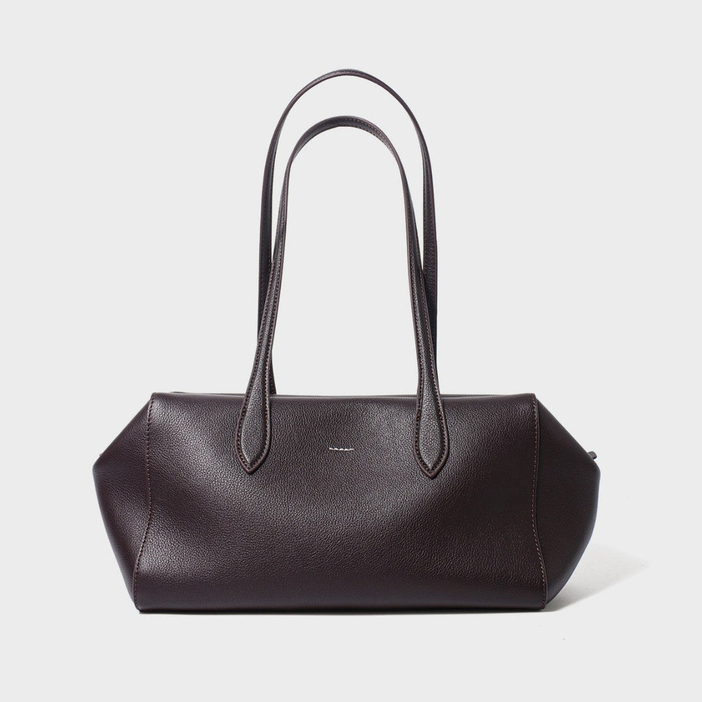 Women's Solid-Color High-Capacity Leather Tote Bag - Business Commuter Handbag