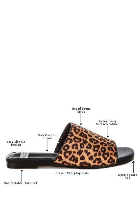 Panthera Leopard Print Slider Flats