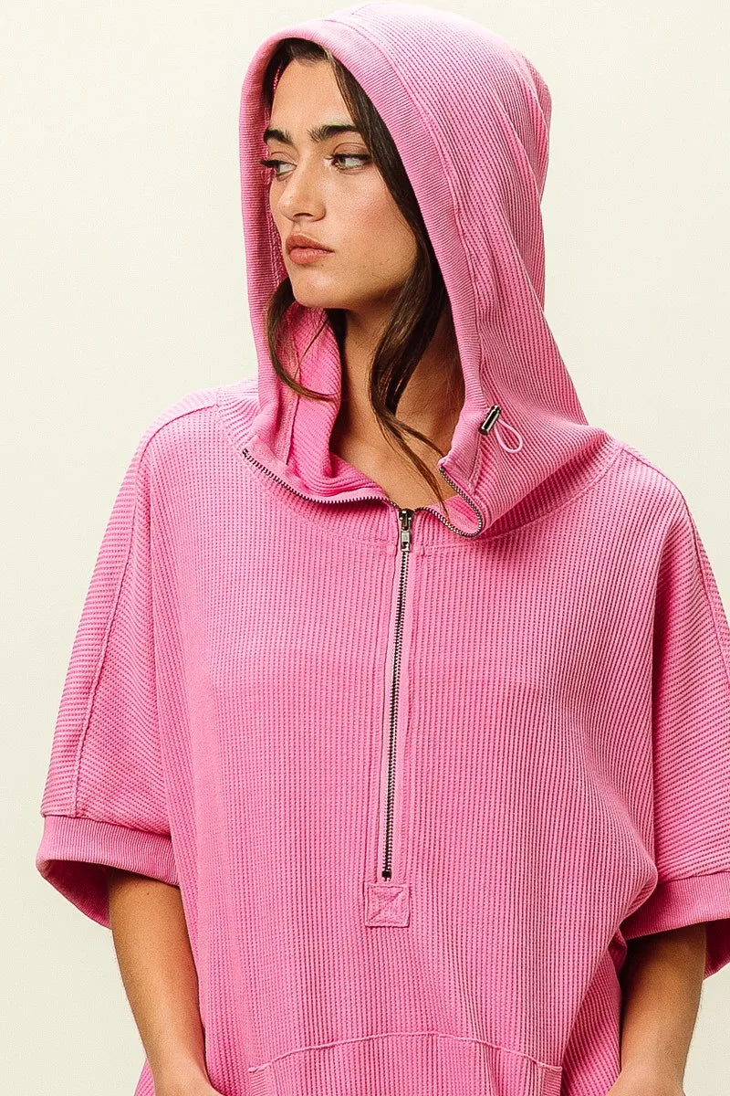 Vintage Washed Waffle Thermal Hoodie