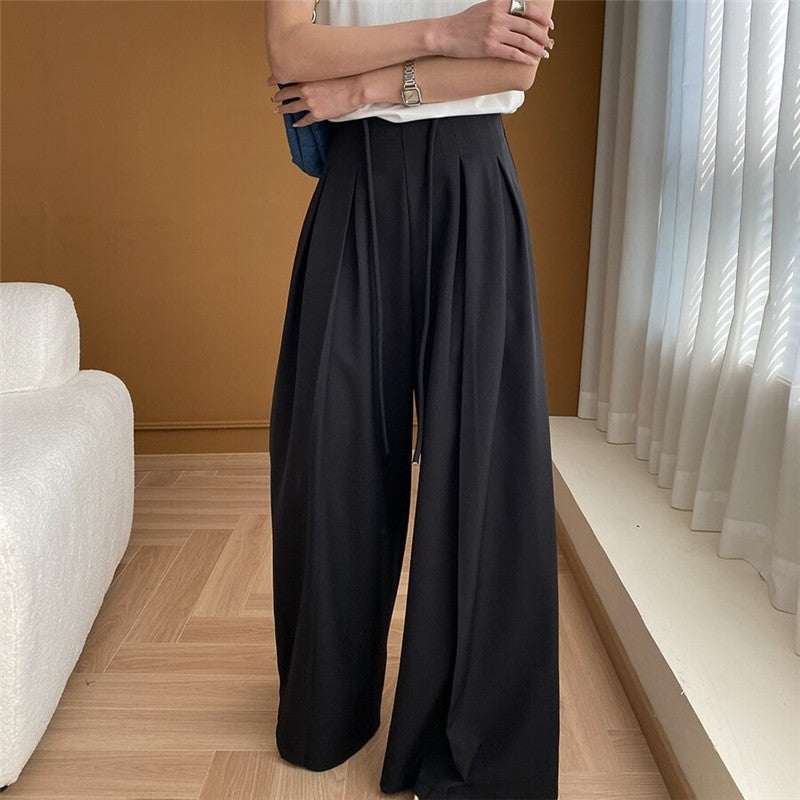 Sure! Here is an optimized title for your clothing product in English:

"Elegant High Waist Wide Leg Trouser Suit with Belt