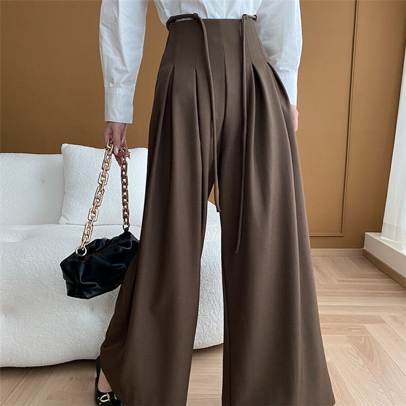 Sure! Here is an optimized title for your clothing product in English:

"Elegant High Waist Wide Leg Trouser Suit with Belt
