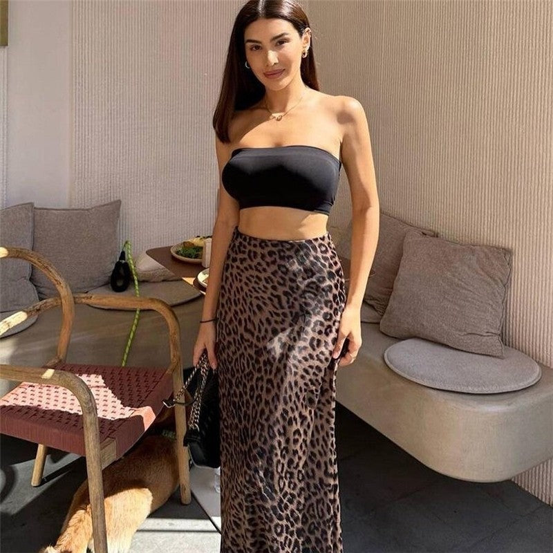 Fashionable Leopard Print Bodycon Mermaid Skirt