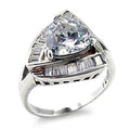 00201 High-Polished 925 Sterling Silver Ring with AAA Grade CZ in Clear