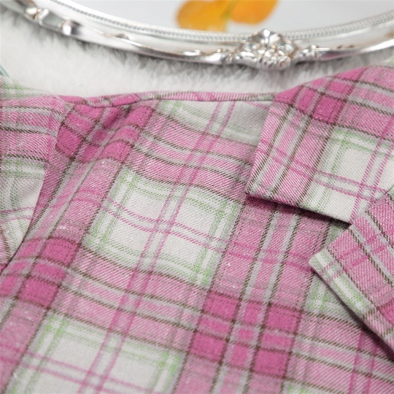 Cozy Plaid Oversized Long-Sleeve Pajama Set