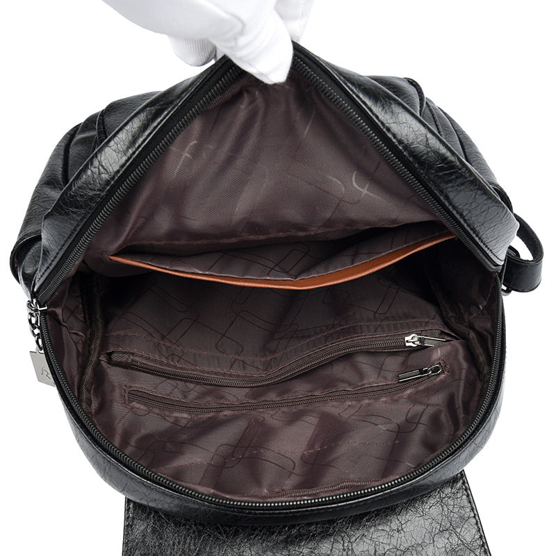 Women's Large Capacity Genuine Leather Travel Bag | Laptop Sleeve & Multi-Pocket
