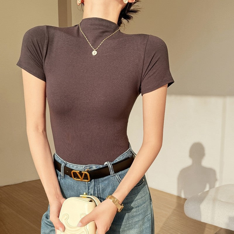 Half High Neck Modal Underlay T-Shirt