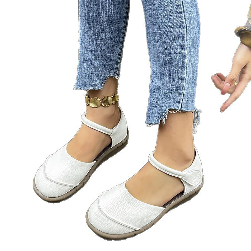 Women's Breathable Casual Shoes - Soft Sole Comfort Flats with Hollow-Out Design