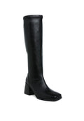Menomi Faux Leather Block Heel Boots