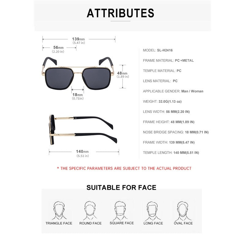 Fashion Square Full Frame UV400 UV Protection Outdoor Eyewear Sunglasses