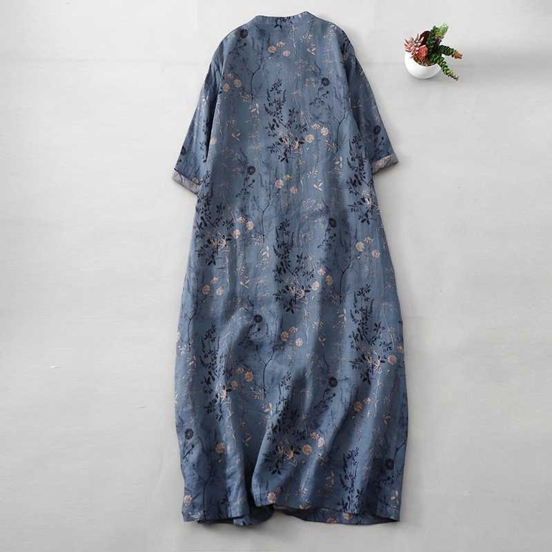 Vintage Floral Half-Sleeve Cheongsam Dress