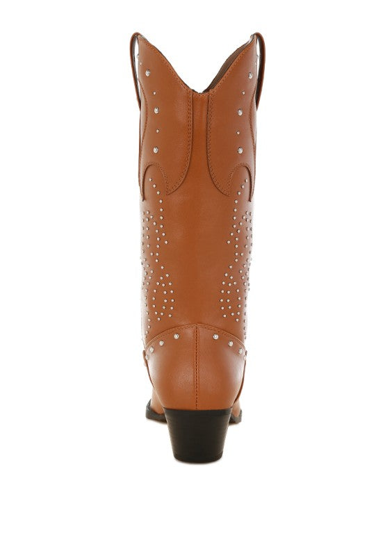Dockery Studs Embellished Cowboy Boots