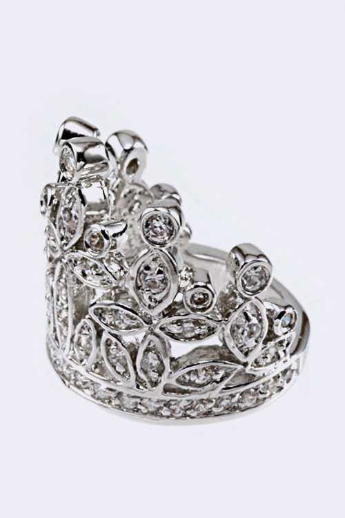 Statement Cubic Zirconia Crown Ring Trendy Fashion Jewelry Accessory