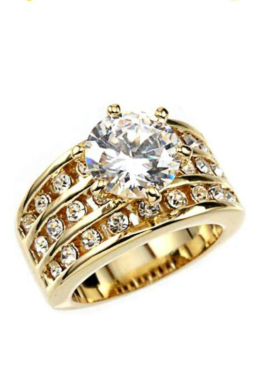 Cubic Zirconia Statement Ring – Stylish Fashion Jewelry Accessory