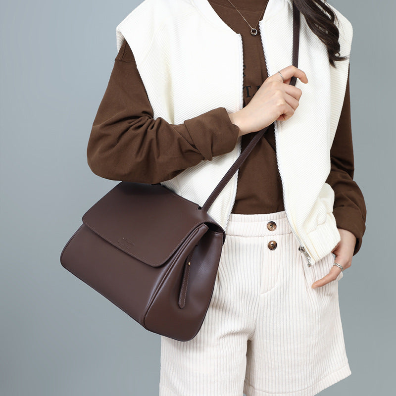 Premium Large Capacity Crossbody Shoulder Bag - Women's Multi-Compartment Leather Handbag