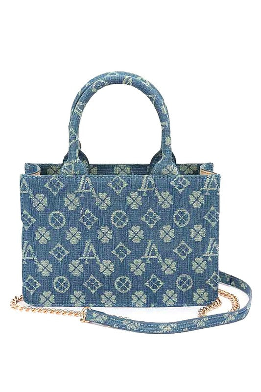 Fashion Tote Bag LA Jacquard Denim Stylish Casual Handbag