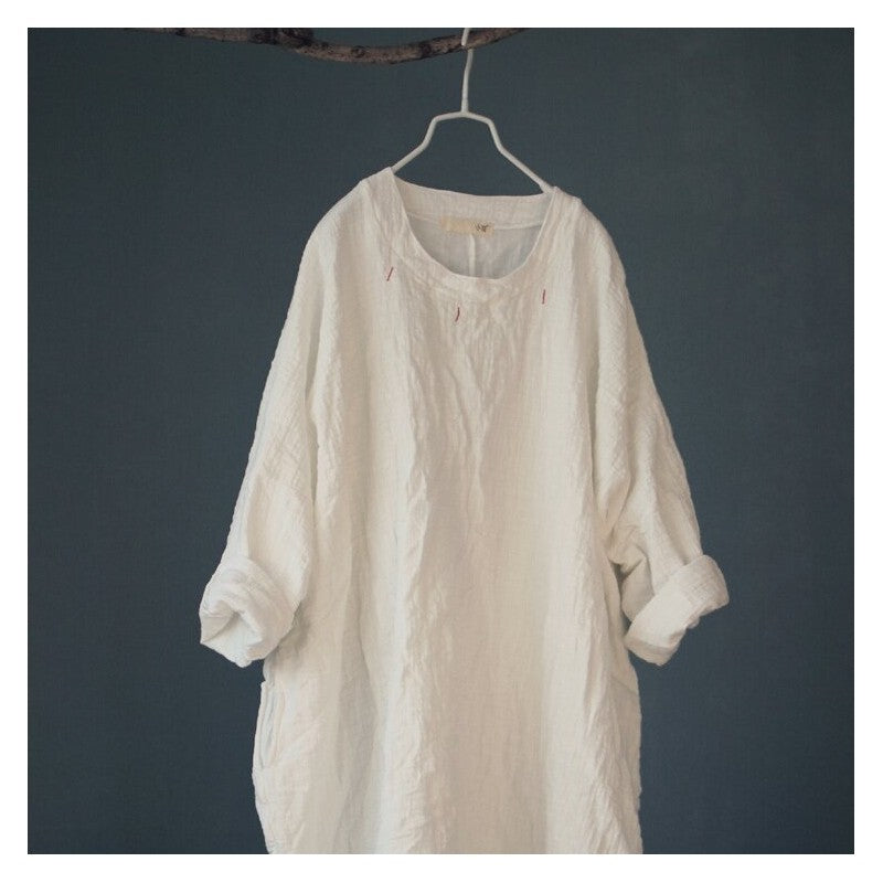 Embroidered Maxi Dress with Solid Color Long Sleeves