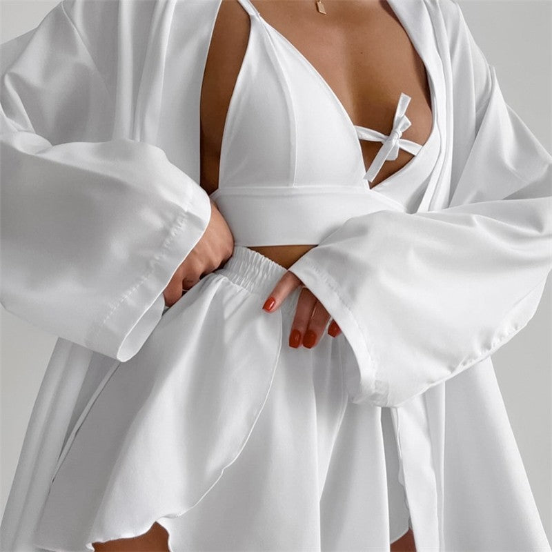Long Sleeve Top and Shorts Pajama Set