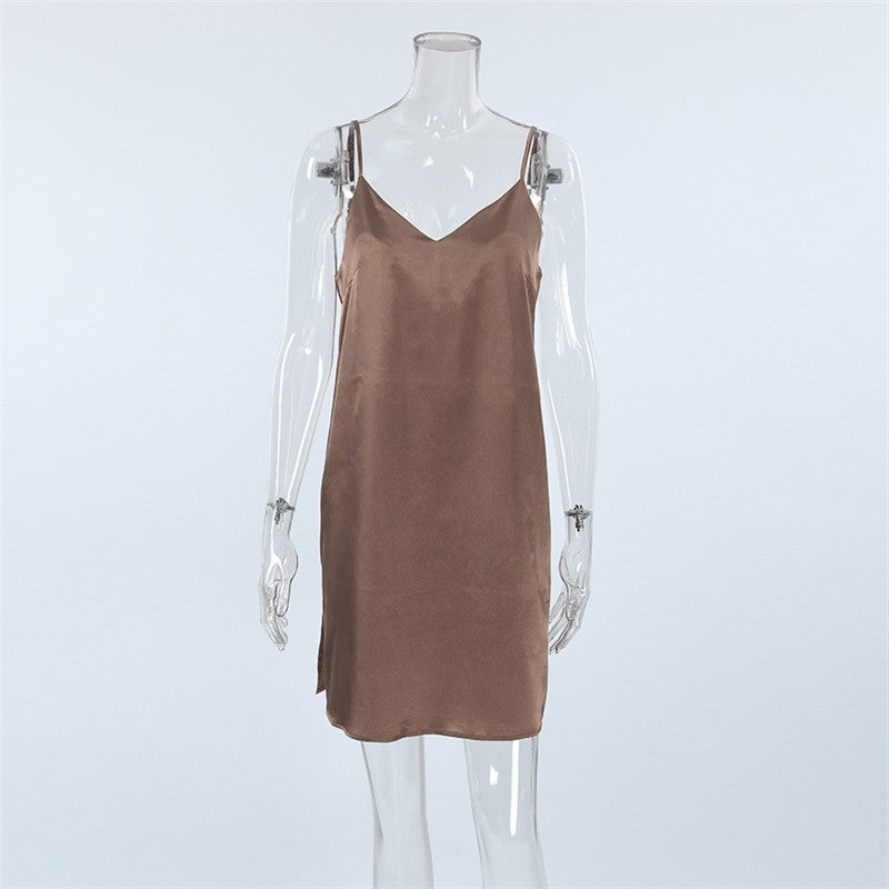 Sleek Backless Halter Nightgown