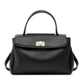 Korean-Style Minimalist PU Leather Commuter Tote Bag