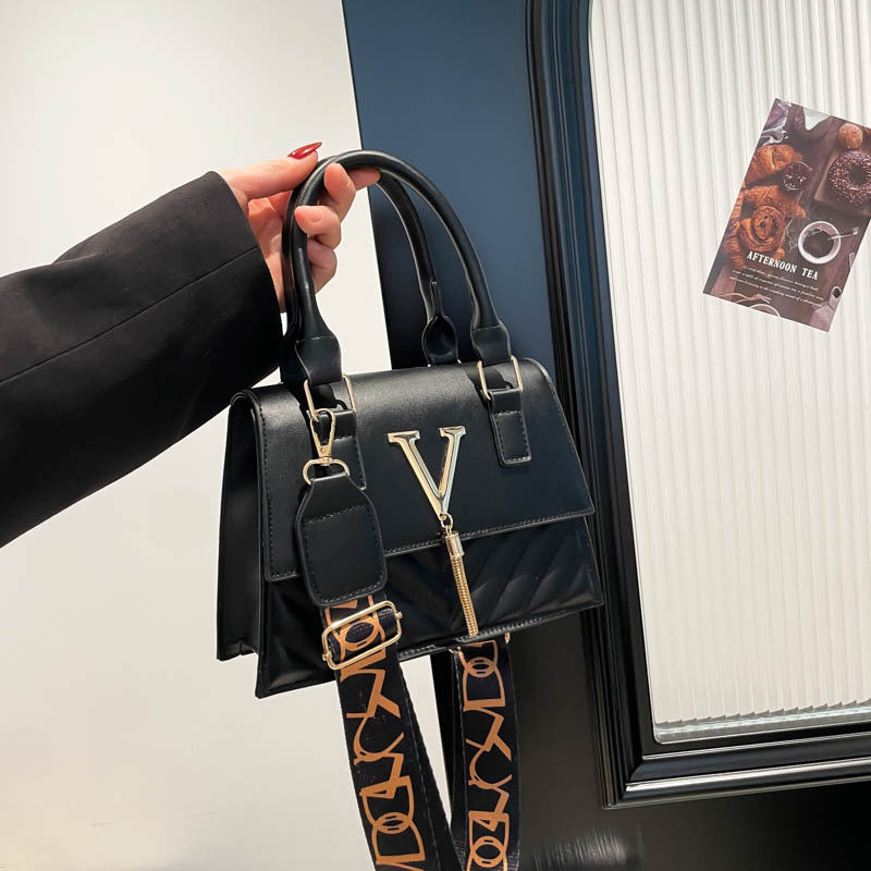 Women's Tassel Crossbody Bag - Structured PU Leather Shoulder Bag with Phone Pocket