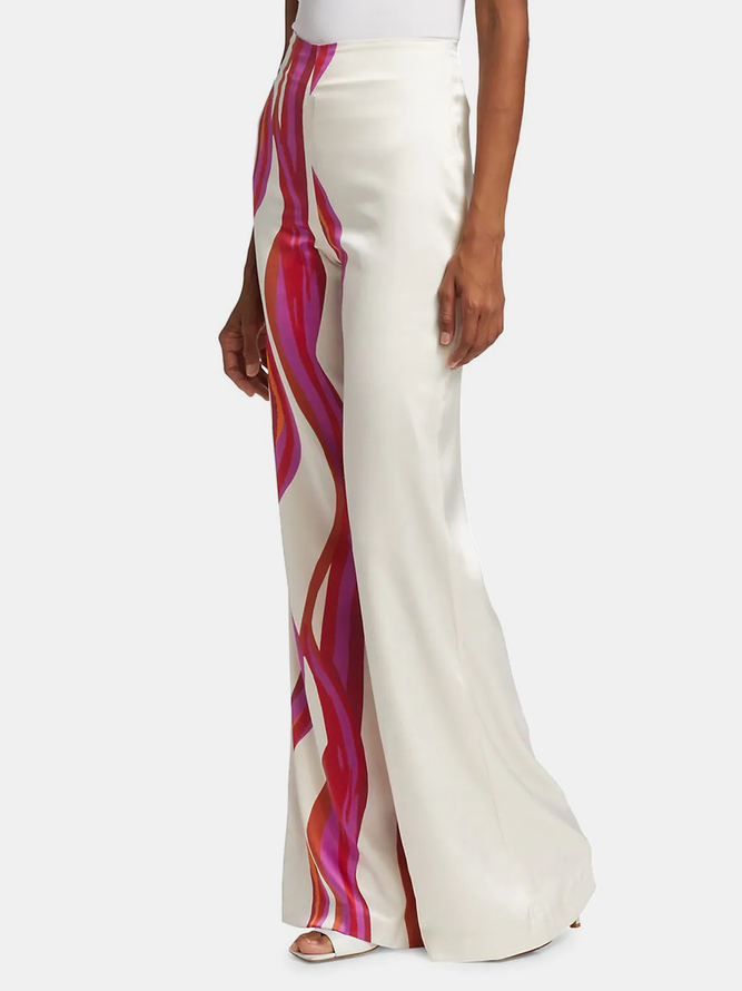 Urban Wide Leg Printed Off-The-Shoulder Blouse and Casual Pants Set