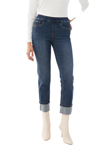 FDJ Pull-On Straight Ankle Dark Vintage Jeans 2445669