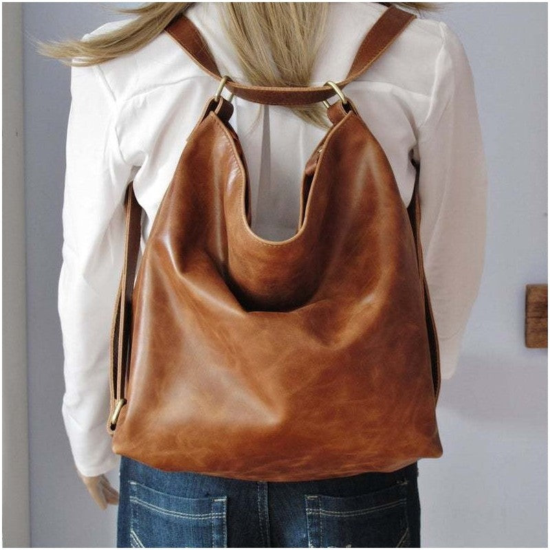 Stylish Oversized Soft Leather Backpack