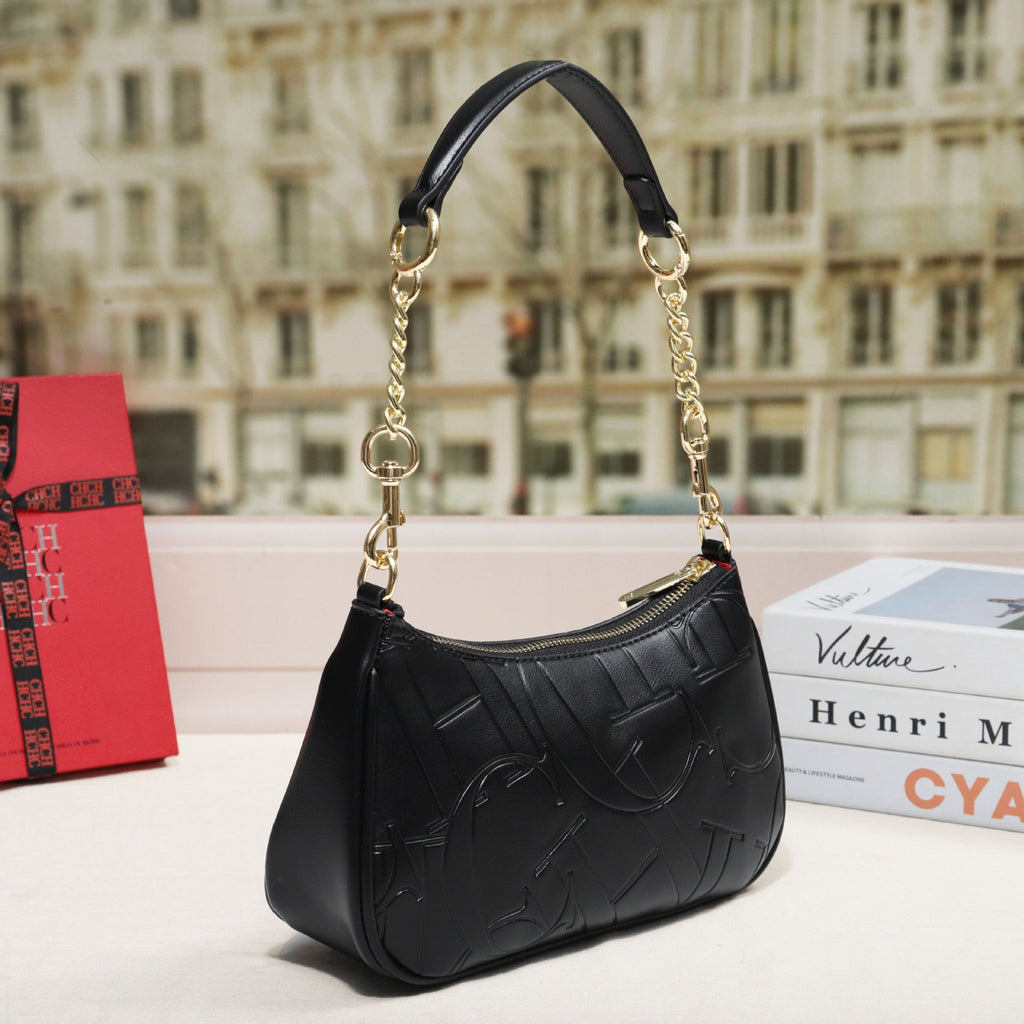 Embossed Letter Crossbody Bag - Women's PU Leather Shoulder Bag with Adjustable Strap