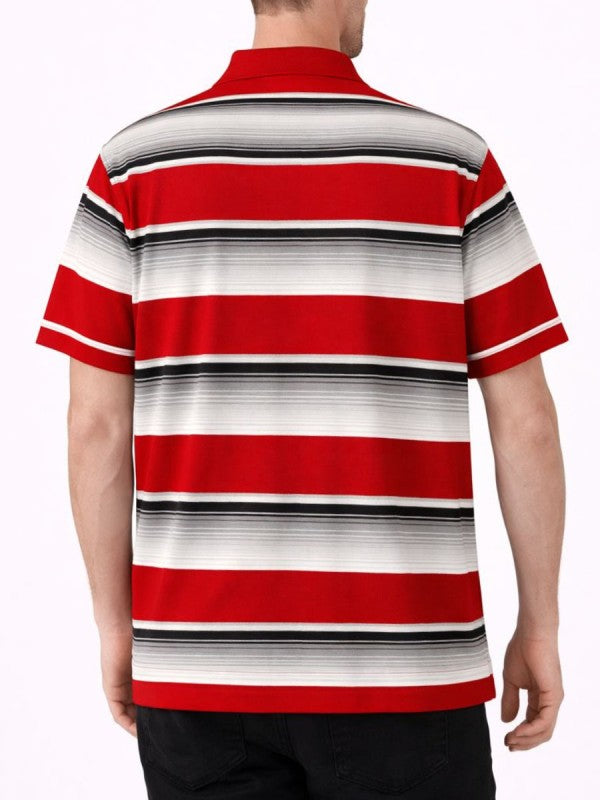 Old School Striped Pique Polo Shirt