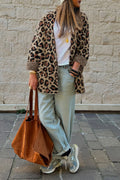 Brown Leopard Open Casual Cardigan
