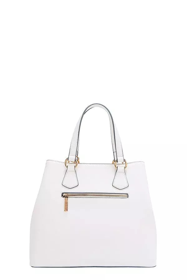 Monogram Pattern Handbag with Rhinestones Decor