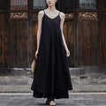 Enhanced Double Layer Swing Halter Dress in Solid Color