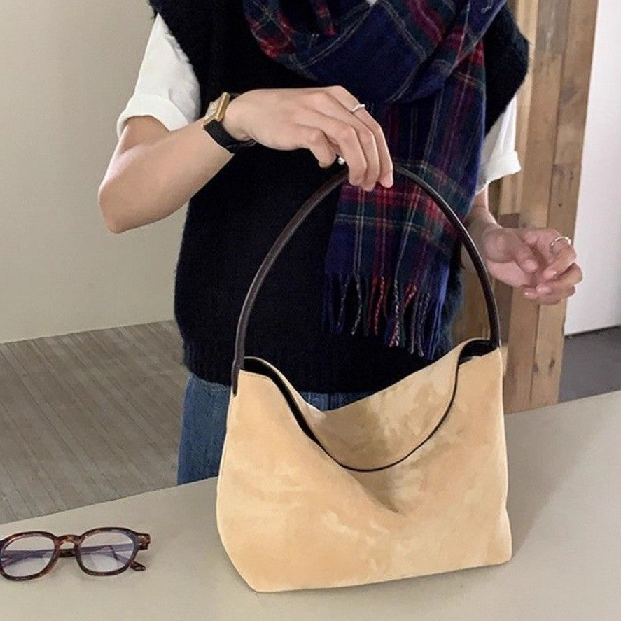 Retro Suede Women's Handbag – Korean Niche Design Shoulder & Underarm Bag