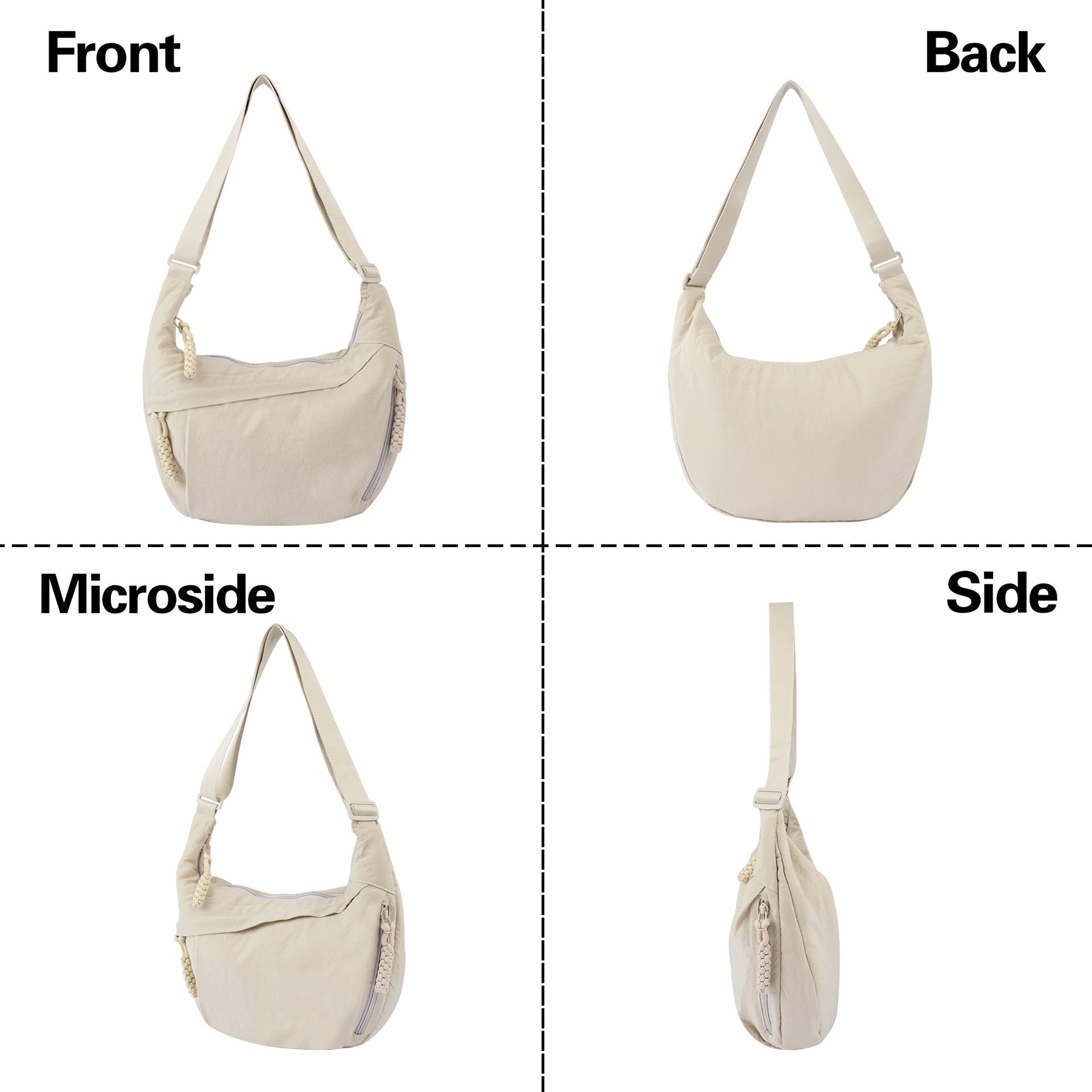Women's High-Capacity Nylon Crossbody Bag - Lightweight Everyday Shoulder Bag