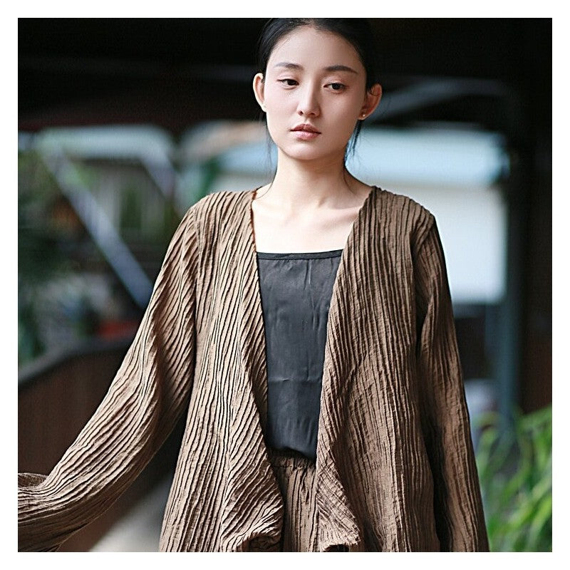 Solid Color Double-Layer Strap Shirt and Skirt Ensemble