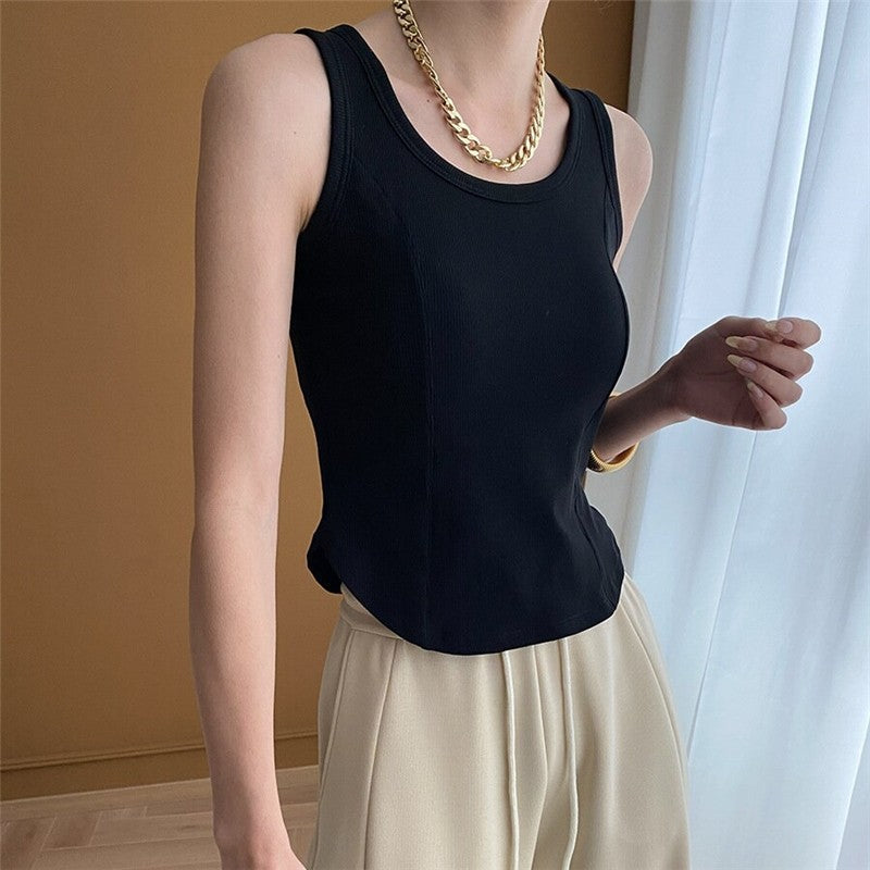Fishbone Arc Hem Halter Top