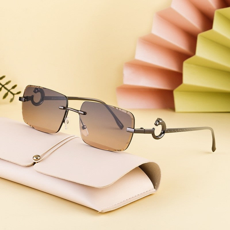 Fashion Frameless Square UV400 Sun Protection Outdoor Eyewear Sunglasses