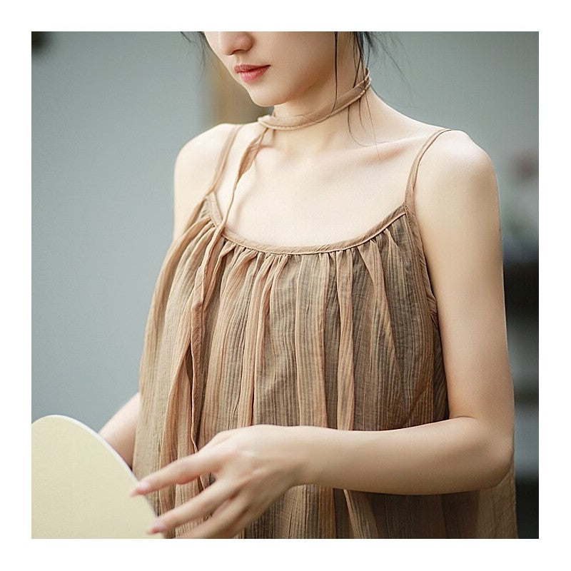Casual and Elegant Solid Color Camisole Dress