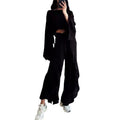 Fashionable Solid Color Loose Fit Top and Pants Set
