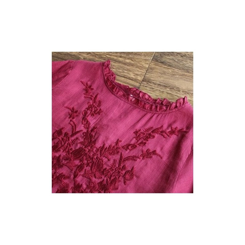 Breathable Loose Fit Embroidered T-Shirt
