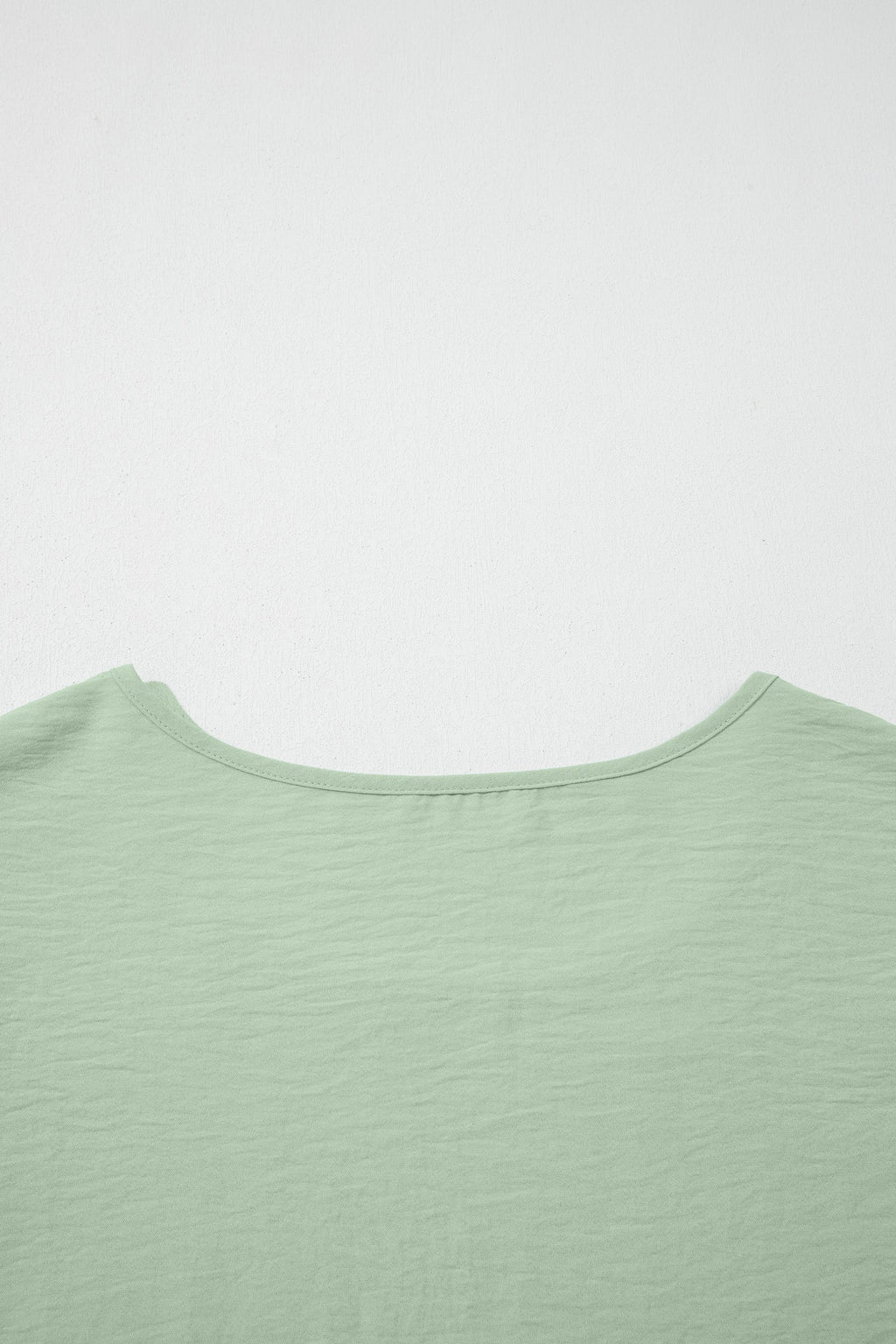 Clearly Aqua Plus Size Crew Neck Ruffle Sleeve Top