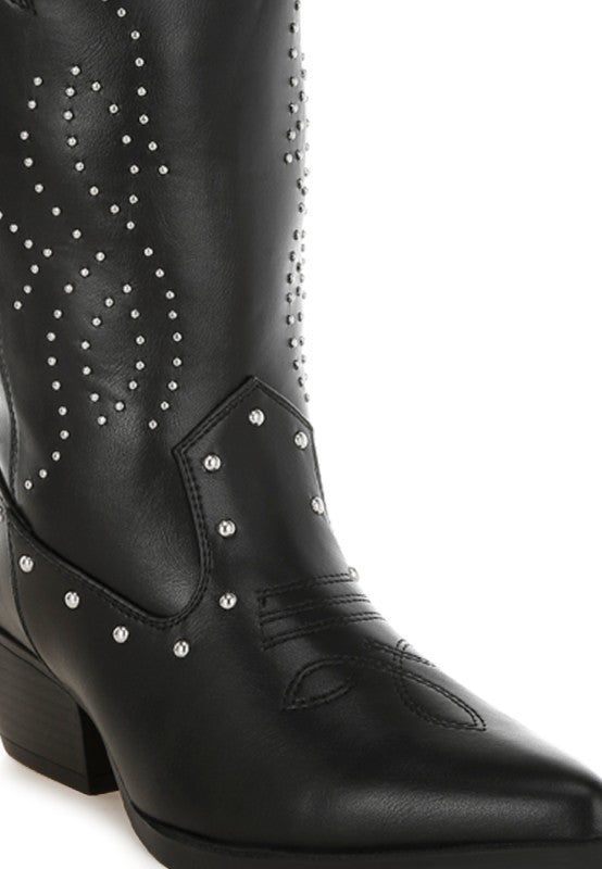 Dockery Studs Embellished Cowboy Boots