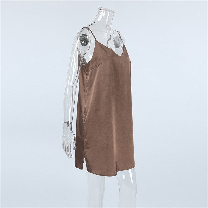 Sleek Backless Halter Nightgown
