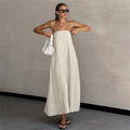 Sophisticated Strapless Maxi Dress in Solid Color