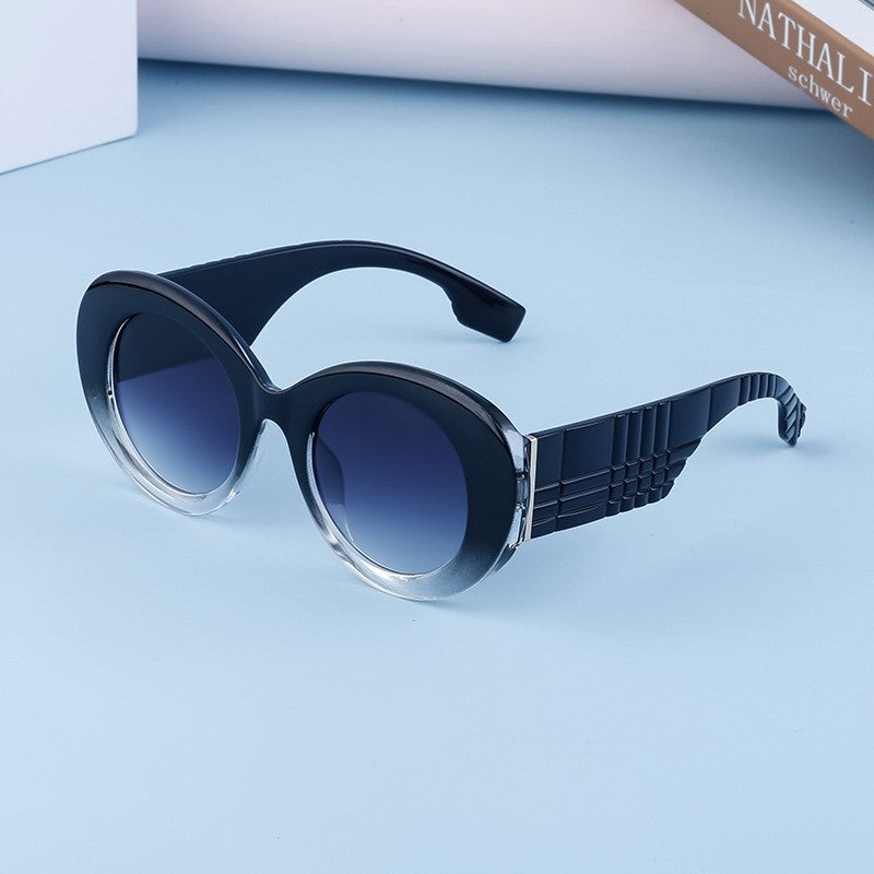 Oval Frame Wide Leg Sunglasses For Women