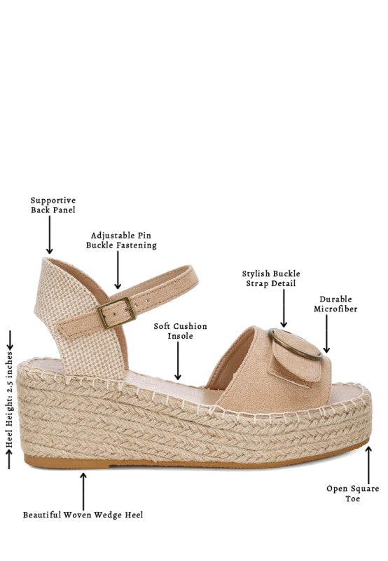 Amilta Buckle Detail Espadrille Wedges