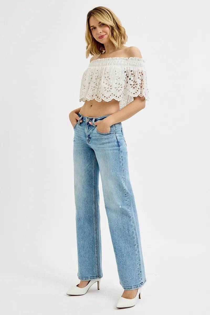 Full Size Low Rise Ankle Boyfriend Distressed Jeans Plus Size