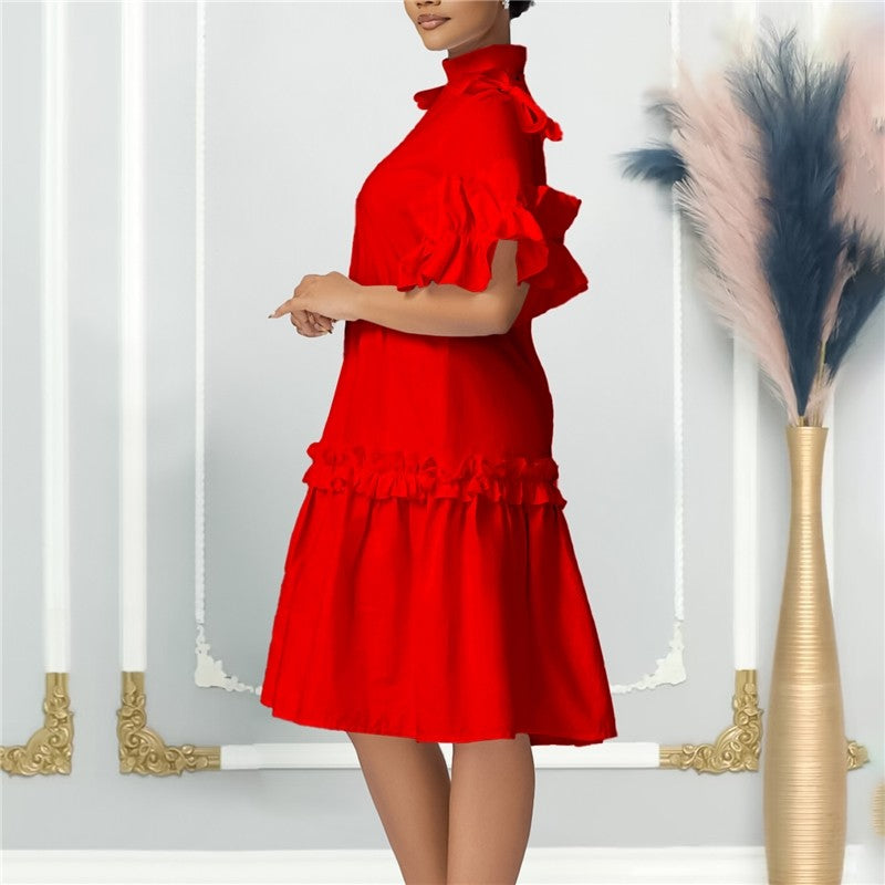 Solid Color Ruffle Hem A-Line Skirt - Trendy and Chic Fashion Piece
